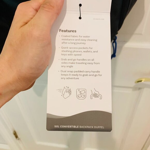 50L High Sierra Water Resistant CONVERTIBLE Travel Backpack or Duffel -Grey/Blue - Picture 4 of 13